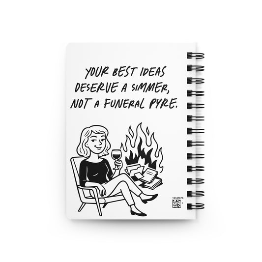 Back Burner Journal 5x7 Spiral Notebook for Idea Sorting & Creative Organization, Durable Gloss Cover, 150 Lined Pages