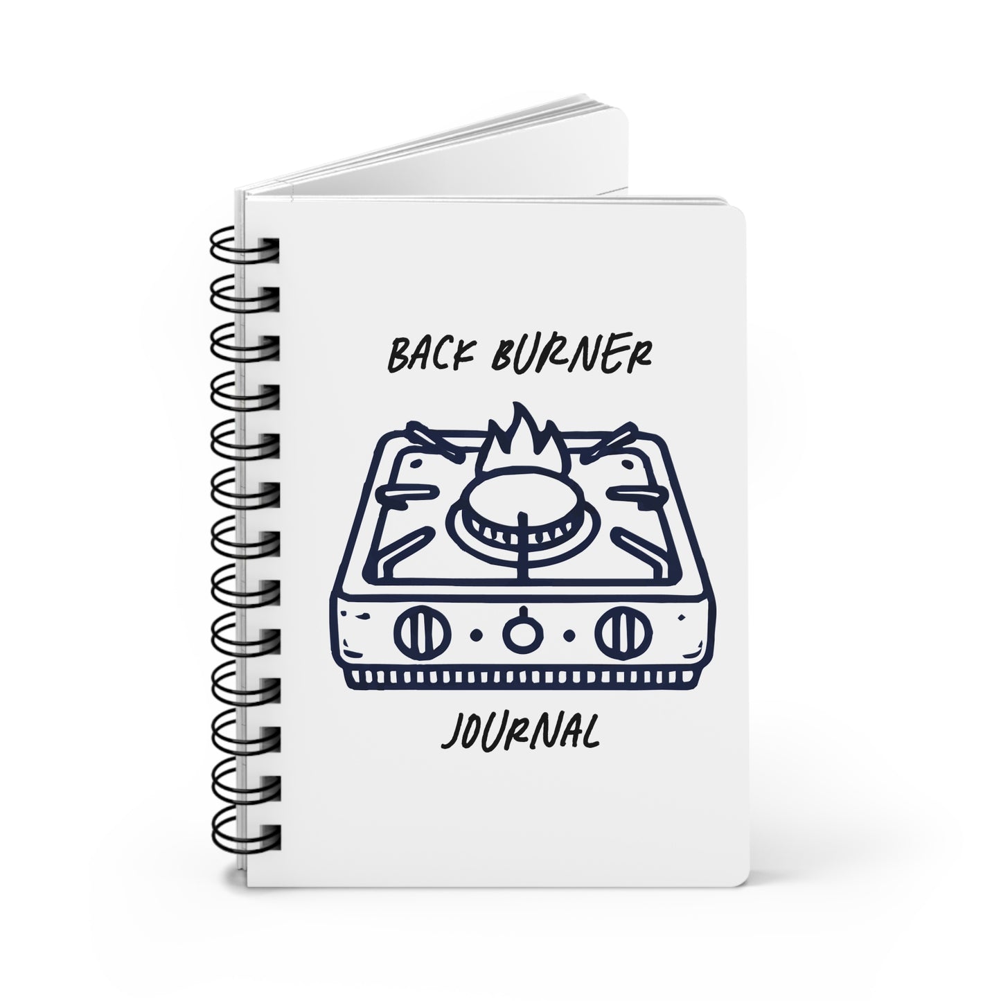 Back Burner Journal 5x7 Spiral Notebook for Idea Sorting & Creative Organization, Durable Gloss Cover, 150 Lined Pages