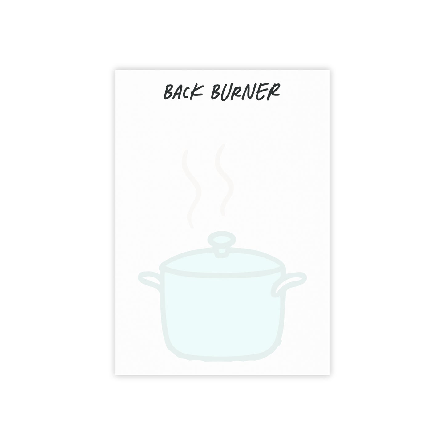 Back Burner Method set of 4 Post-It Notepads, for each zone, 4"x6"