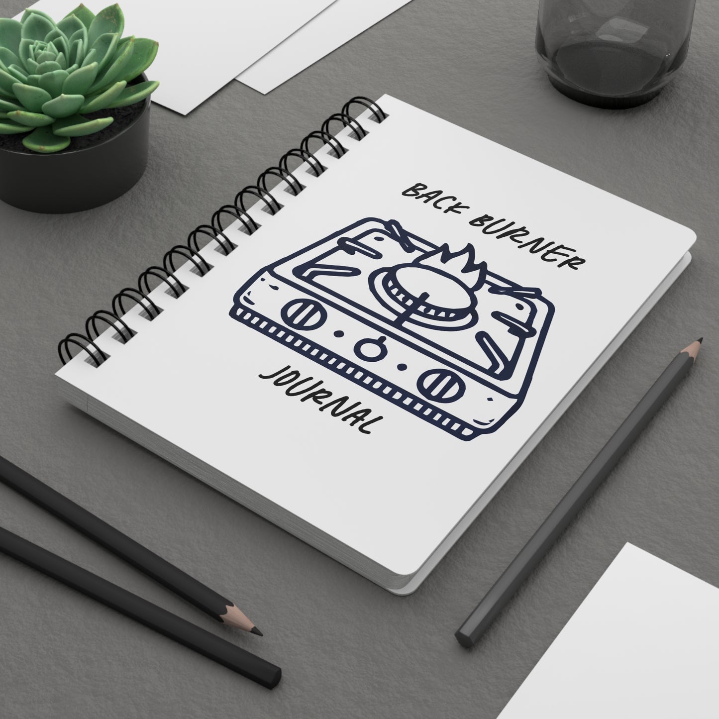 Back Burner Journal 5x7 Spiral Notebook for Idea Sorting & Creative Organization, Durable Gloss Cover, 150 Lined Pages
