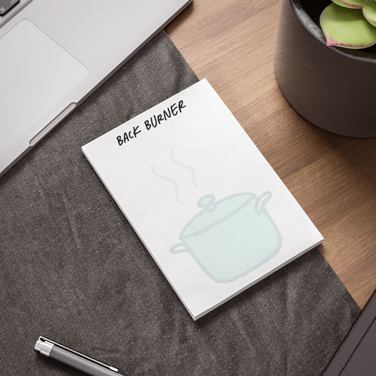 Back Burner Method set of 4 Post-It Notepads, for each zone, 4"x6"